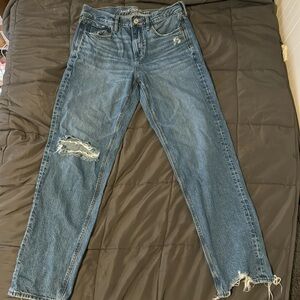 American Eagle ripped straight jeans